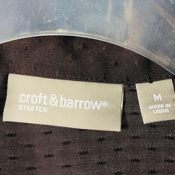 Croft & Barrow M Blouse Button-down Swiss Dot - Picture 6 of 7